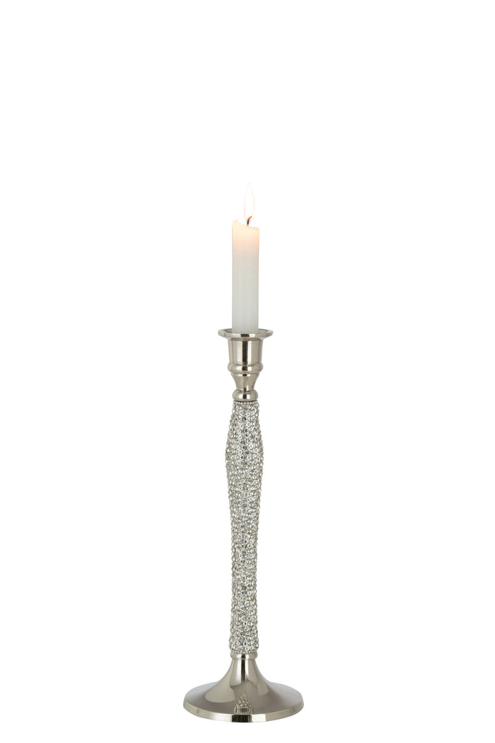 J-line - Kandelaar Diamant Aluminium Zilver Large - 10x10x31.5cm