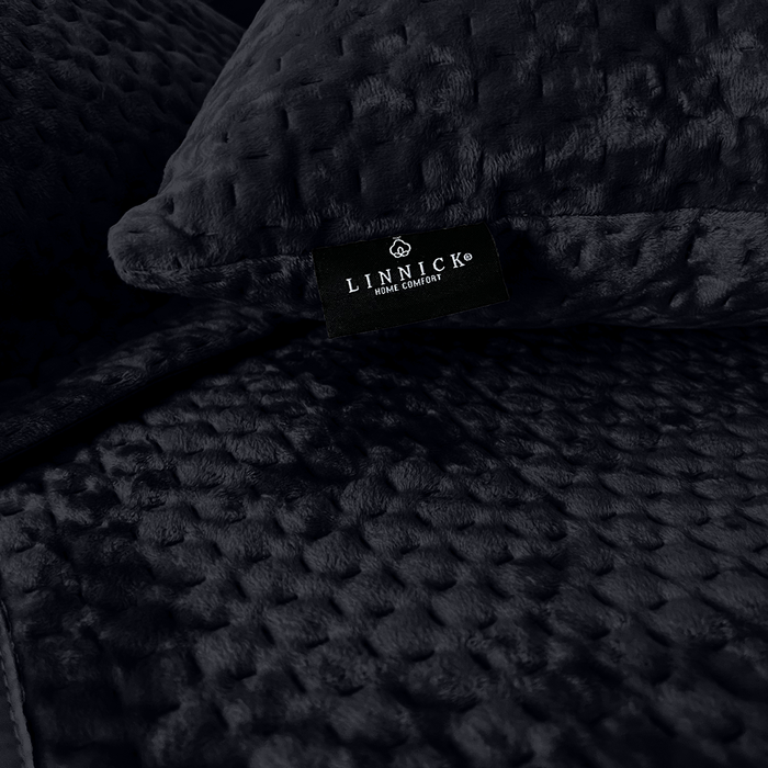 LINNICK Velvet Kussensloop - black 60x70cm - Set van 2