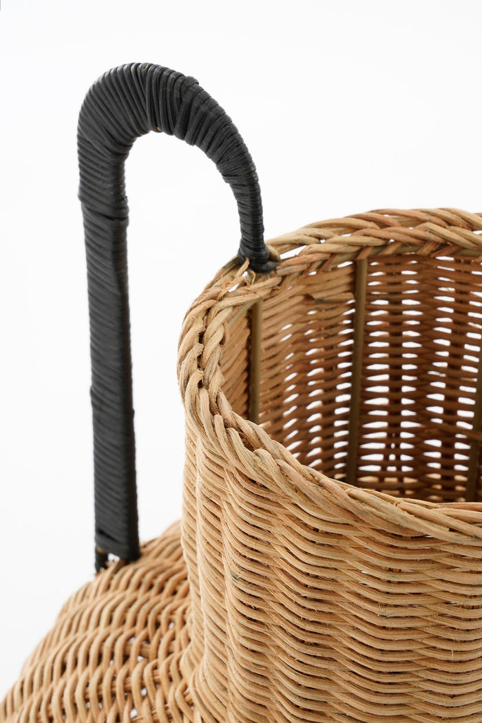 Mica Decorations Loulou Decoratie Vaas - H42 x Ø40 cm - Rotan - Bruin