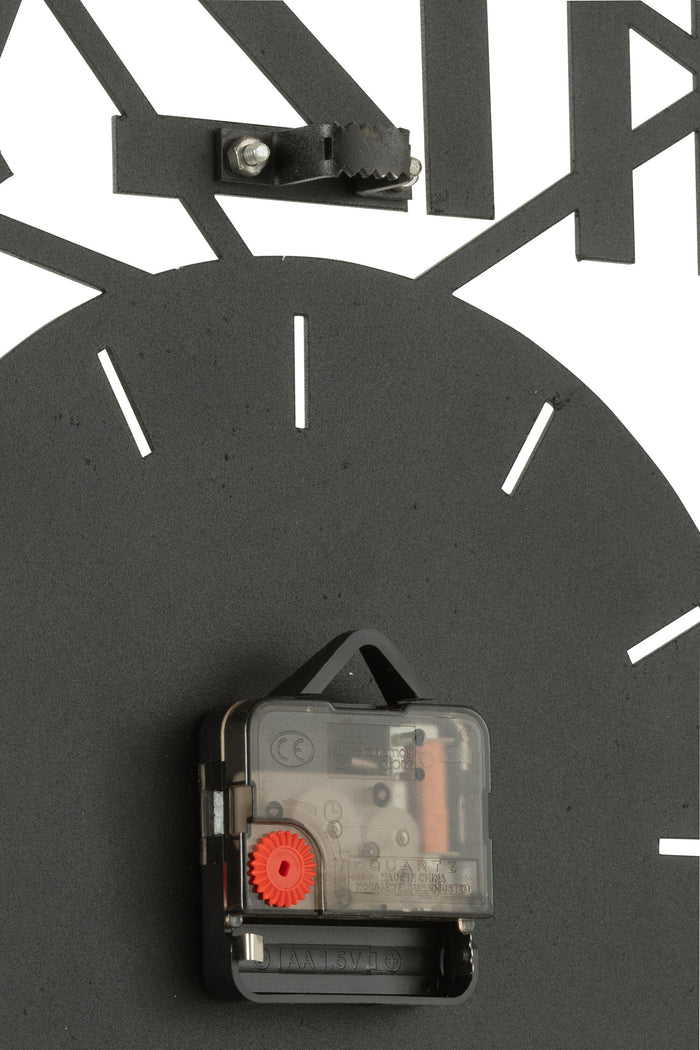 J-line - Klok Cijfers Metaal Zwart - 48x48x2cm