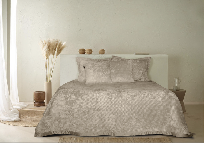 LINNICK Velvet Kussensloop - bronze 60x70cm - Set van 2