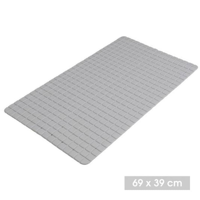 Urban Living Badkamer anti slip mat - rubber - steengrijs - 39x69cm