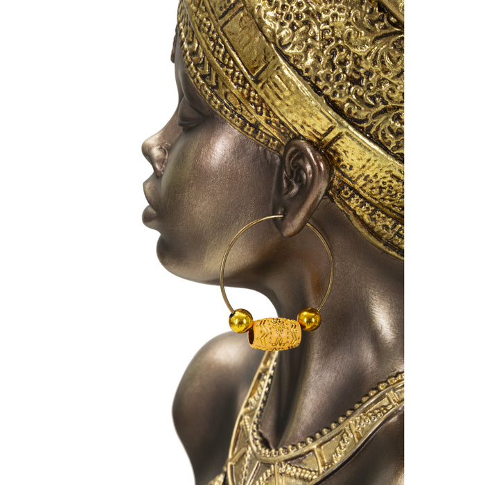 Mumbasa - Borstbeeld van vrouw in gouden hars