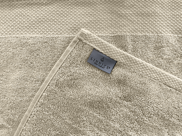 LINNICK Diamond Badstof Handdoek 60x110cm - sand - set van 6