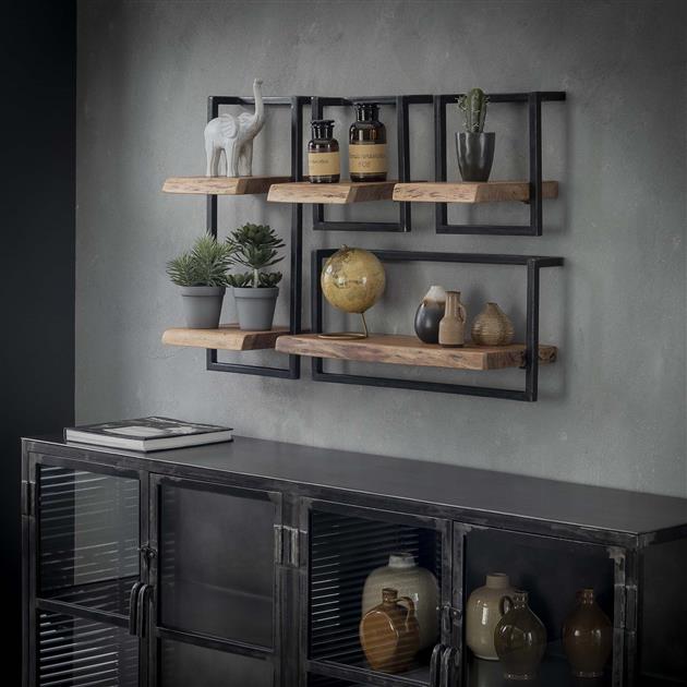 Hoyz - Wandplanken set Edge - Acaciahout - Complete set - 4 stuks