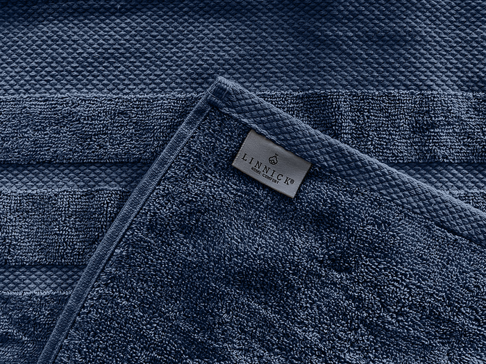 LINNICKBadstof Badlaken Katoen 70x140cm - ocean blue - set van 4