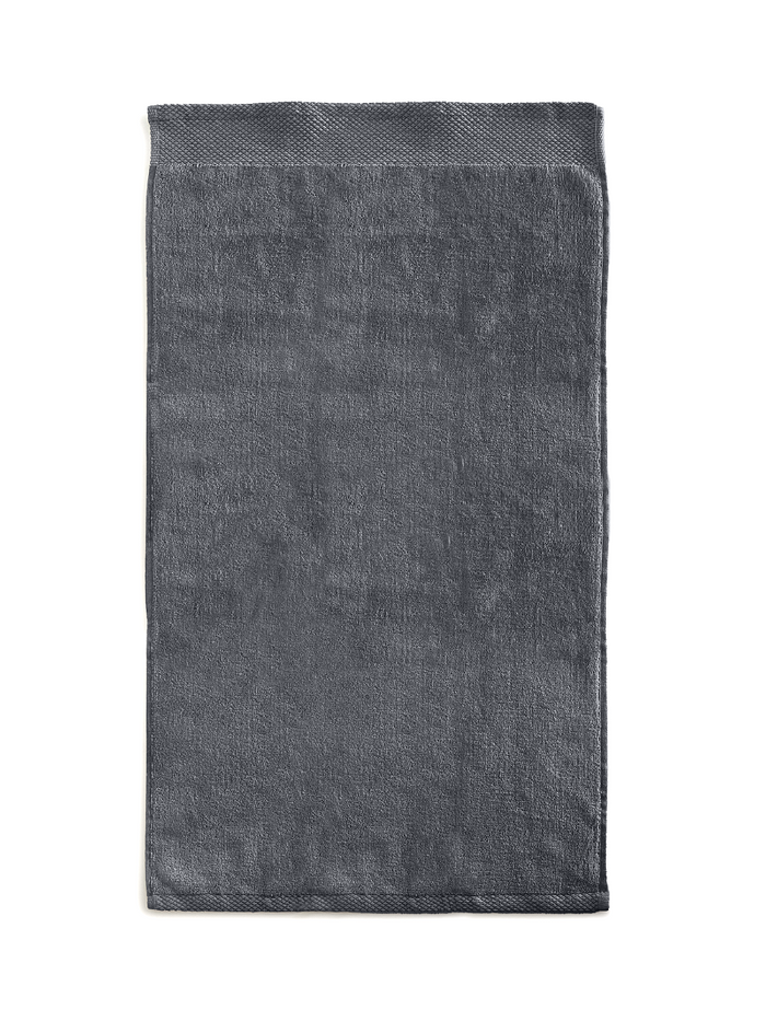 LINNICKVelours Handdoek Katoen 60x110cm - dark grey - Set van 6