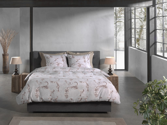 Heckett Lane Dekbedovertrek Flanel Rosalie - grey