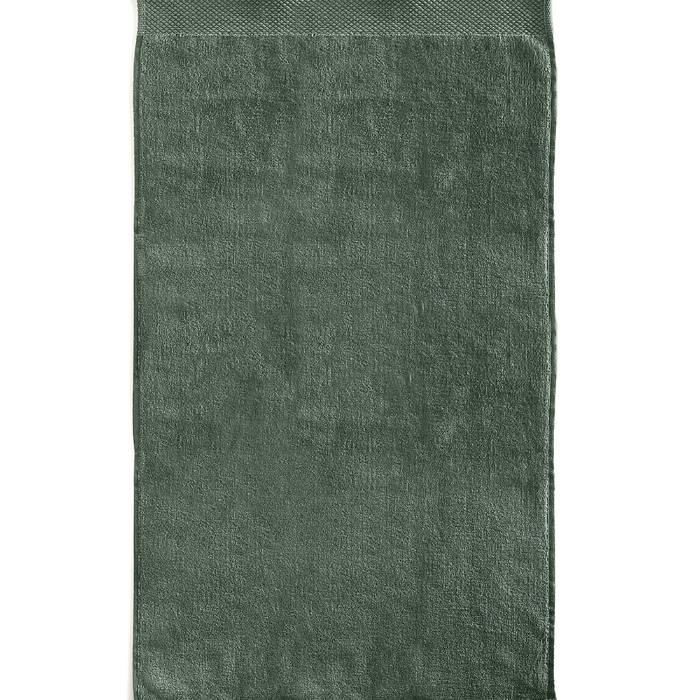 LINNICKVelours Handdoek Katoen 60x110cm - olive green - Set van 4