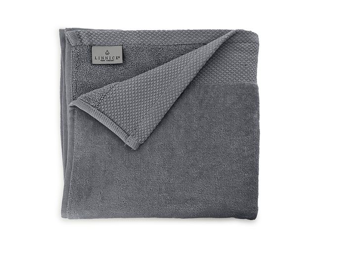 LINNICKVelours Handdoek Katoen 60x110cm - dark grey - Set van 4