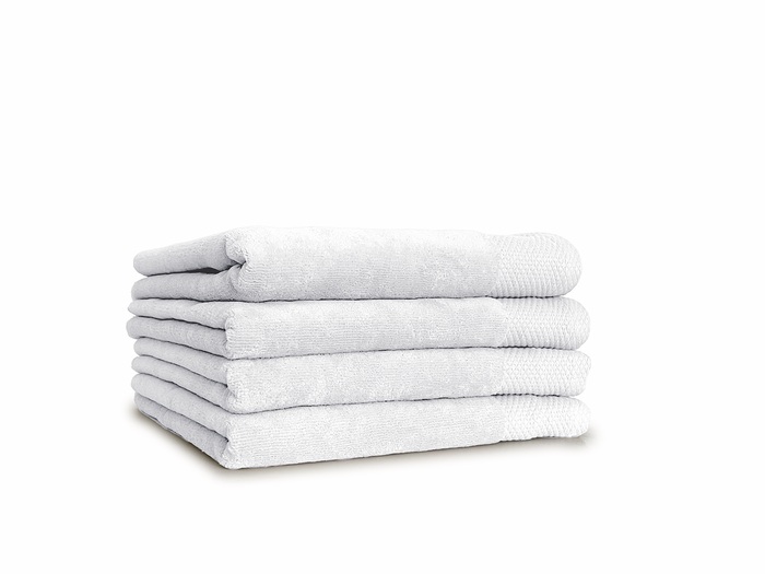 LINNICKVelours Handdoek Katoen 60x110cm - white - Set van 4