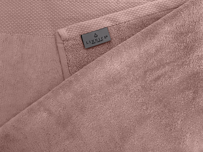 LINNICKVelours Handdoek Katoen 60x110cm - rose - Set van 4