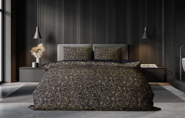 Eleganzzz Dekbedovertrek Foil Velvet - black