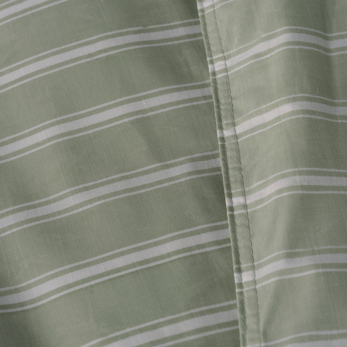 Zo Home Dekbedovertrek Righe di Percalle - smokey green