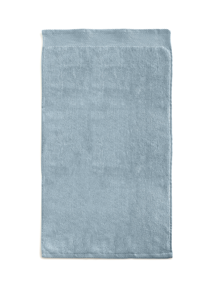 LINNICKVelours Handdoek Katoen 50x100cm - denim - Set van 6