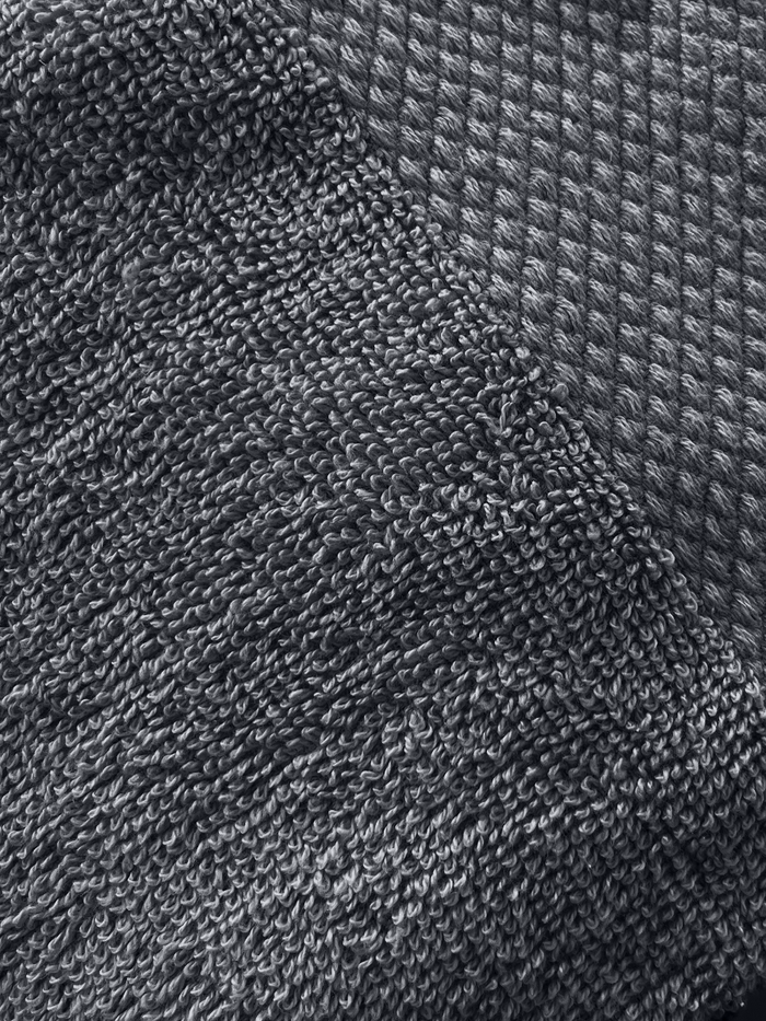 LINNICK Diamond Badstof Handdoek 60x110cm - dark grey - set van 6