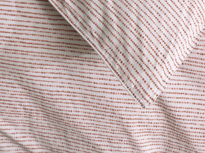 Zo Home Dekbedovertrek Perkal katoen Striscia - cream tan