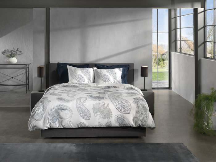 Heckett Lane Dekbedovertrek Katoen Dobby Muelle - white