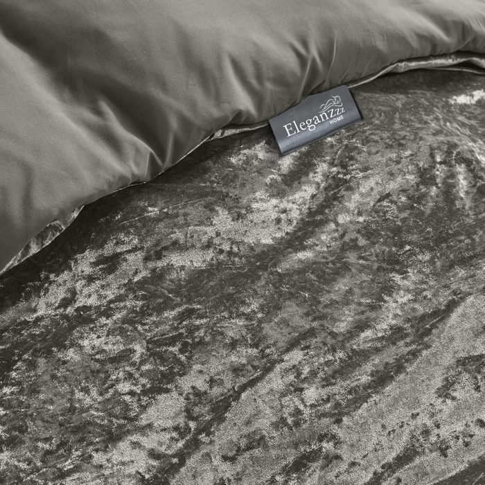 Eleganzzz Dekbedovertrek Crushed Velvet - dark grey