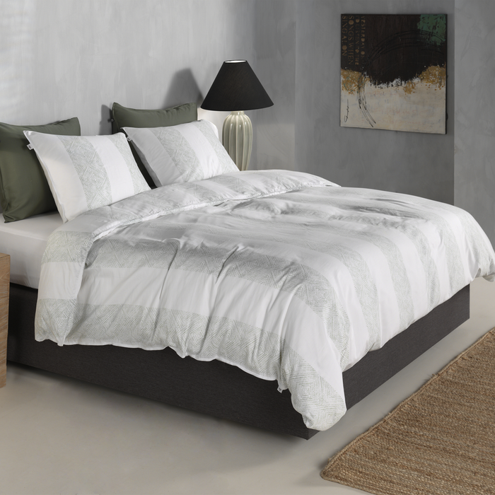 Zo Home Dekbedovertrek Katoen Satijn Tratti di Satinado - foam green