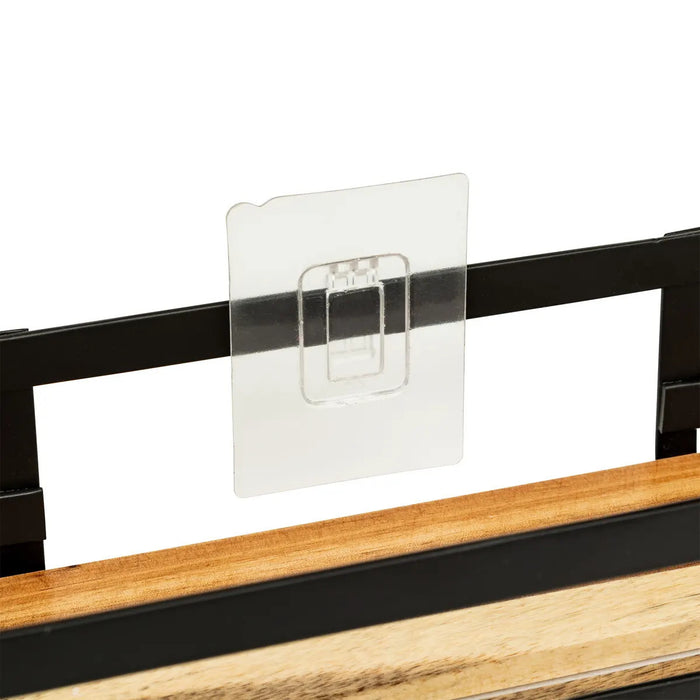 5Five Badkamer douche rekje - metaal|hout - zuignap - 25x15x30 cm