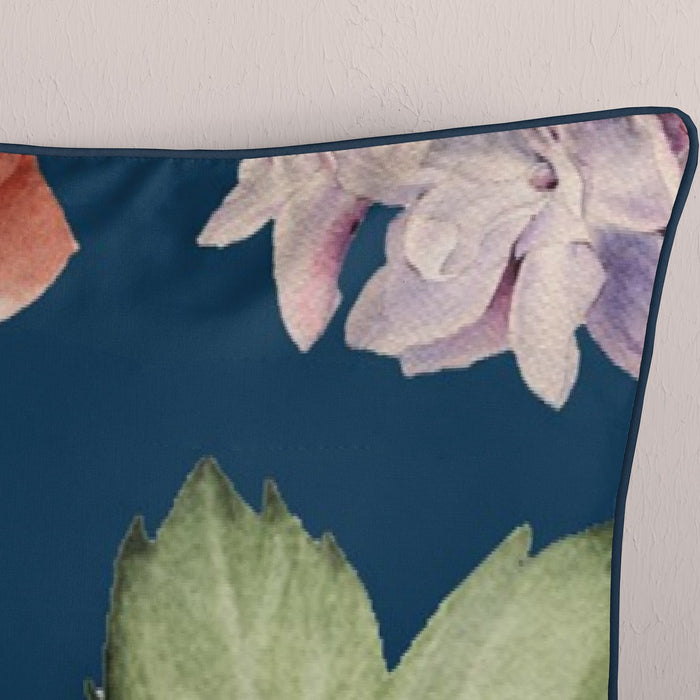 Descanso Dekbedovertrek Biologische Katoen Satijn Fiori - blue