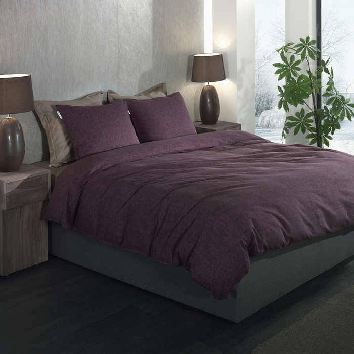 Heckett Lane Dekbedovertrek Flanel Franela - blackberry wine