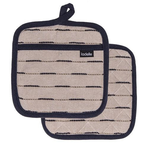 Dash Pannenlap, Set van 2 Stuks, Indigo, Gerecycled Katoen, 19 x 27 cm