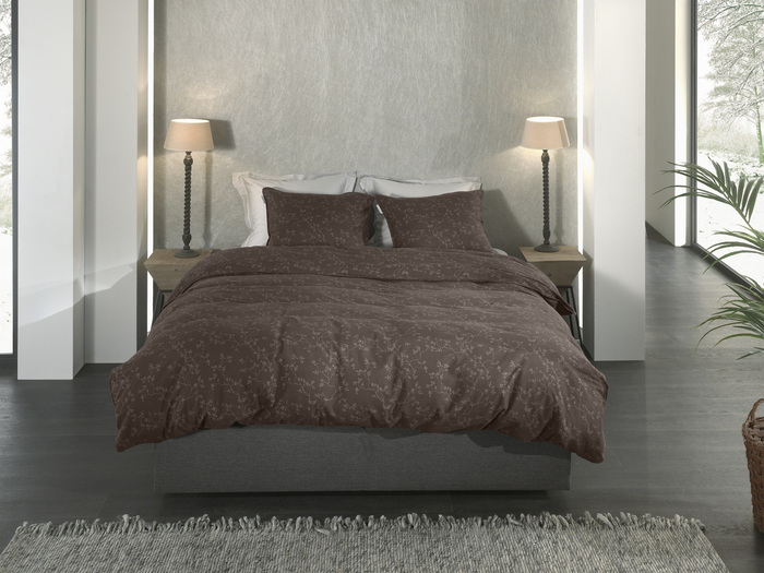 Heckett Lane Dekbedovertrek Flanel Alloro - coffee quartz