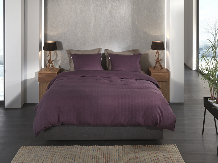 Heckett Lane Dekbedovertrek Flanel Spina - blackberry wine