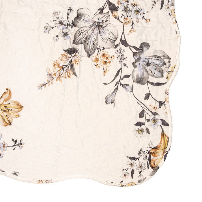 Clayre & Eef Bedsprei 180x250 cm Wit Grijs Polyester Sprei