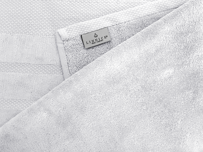 LINNICKVelours Badlaken Katoen 70x140cm - white - Set van 4