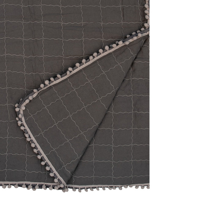 Clayre & Eef Bedsprei 220x240 cm Grijs Polyester Sprei