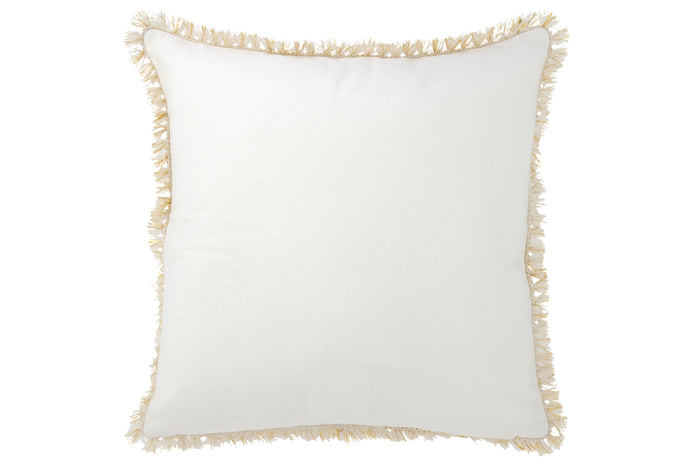 J-line - Kussen Amour Textiel Wit|goud - 45x45x3.75cm