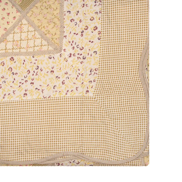 Clayre & Eef Bedsprei 230x250 cm Groen Beige Polyester Sprei