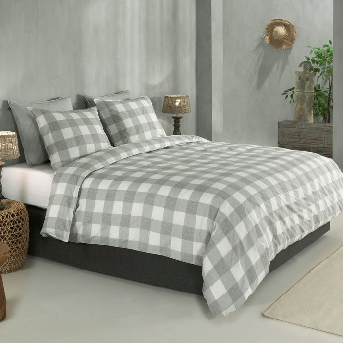 Zo Home Dekbedovertrek Katoen Quattro di Lino - dove grey