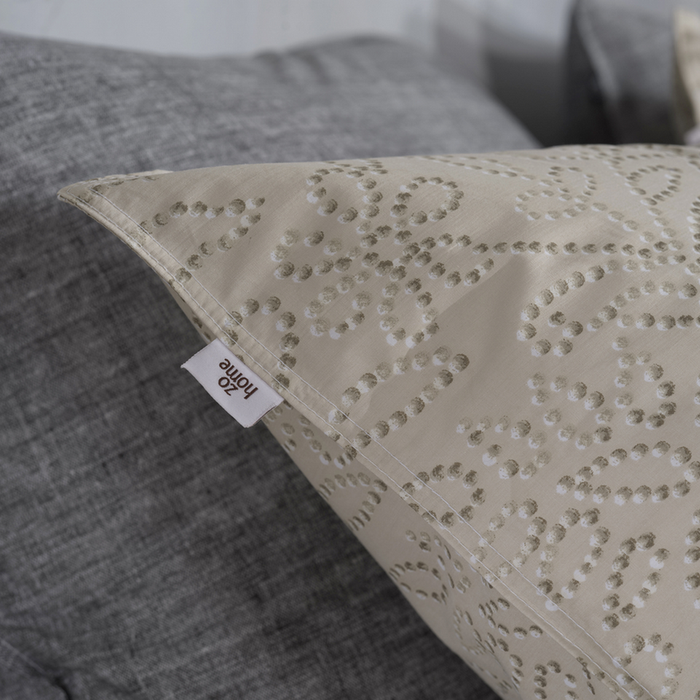 Zo Home Dekbedovertrek Perkal Katoen Floreala - cool beige