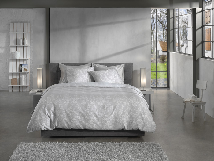 Heckett Lane Dekbedovertrek Katoen Dobby Lacey - grey