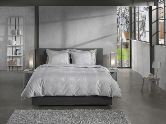 Heckett Lane Dekbedovertrek Katoen Dobby Lacey - grey