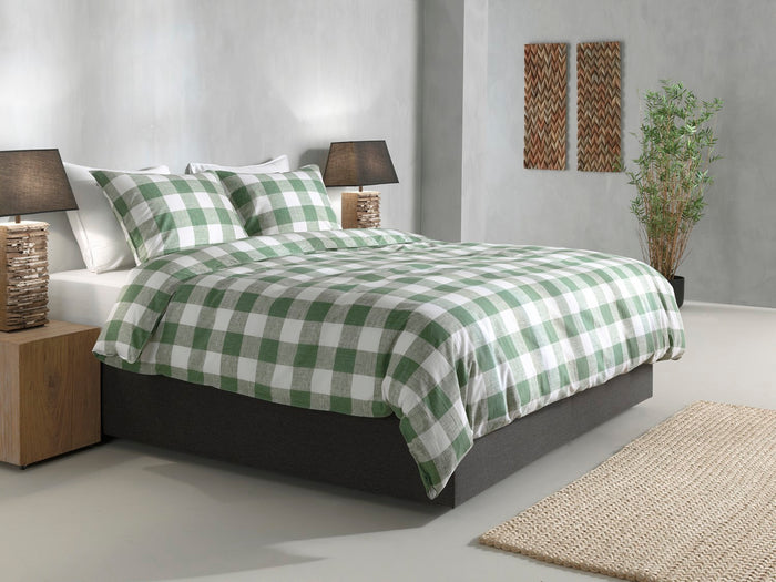 Zo Home Dekbedovertrek Katoen Quattro di Lino - moss green