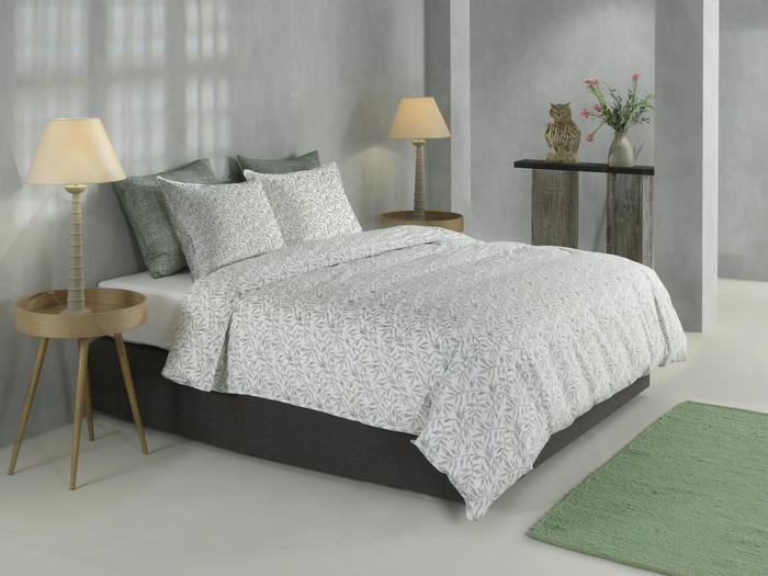 Zo Home Dekbedovertrek Perkal katoen Ramoscello - aloe green