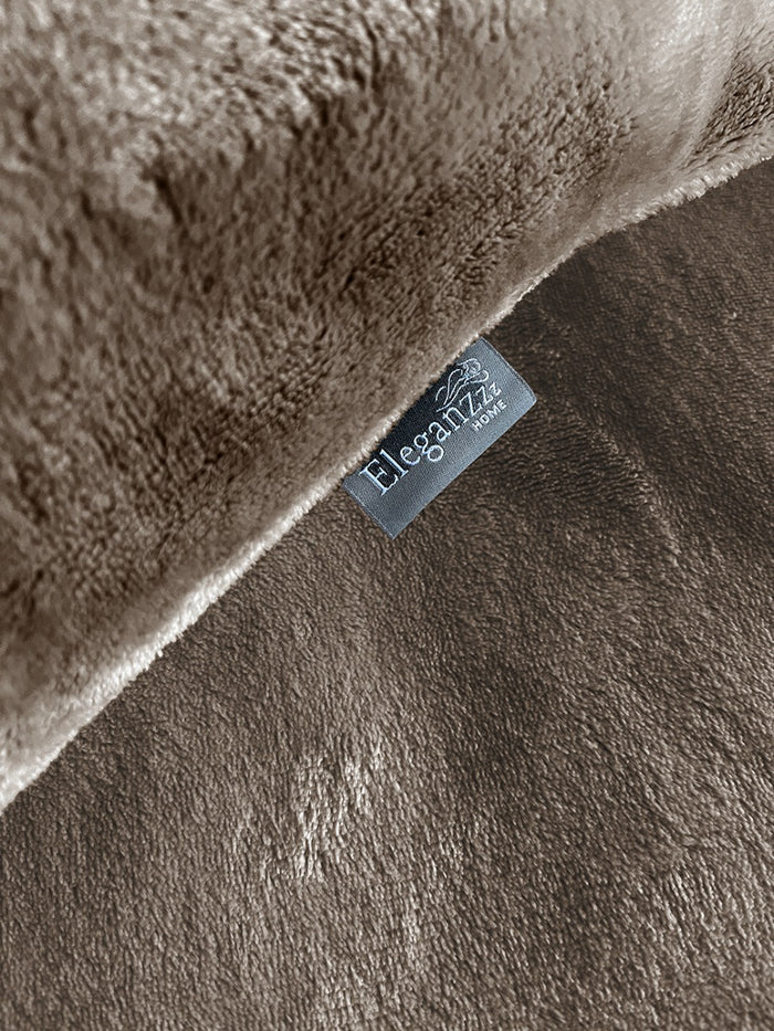 Eleganzzz Dekbedovertrek Flanel Fleece - taupe grey