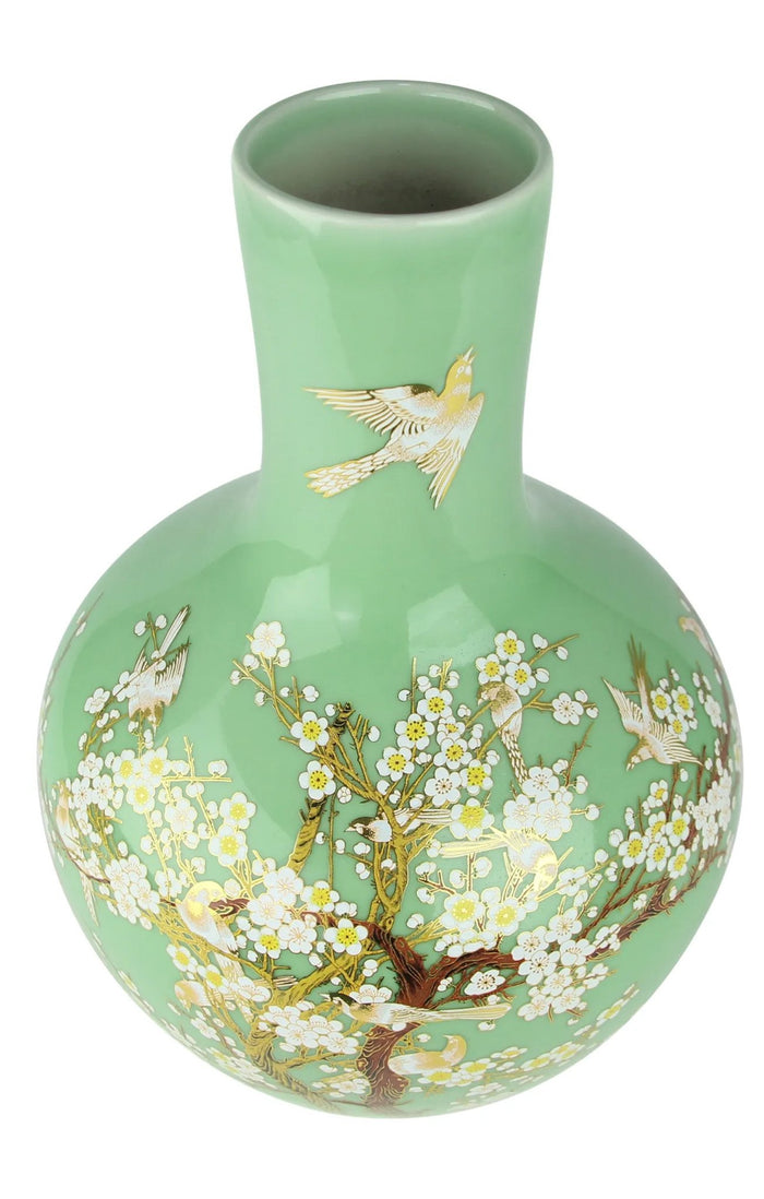 Fine Asianliving Chinese Vaas Mint Bloesems