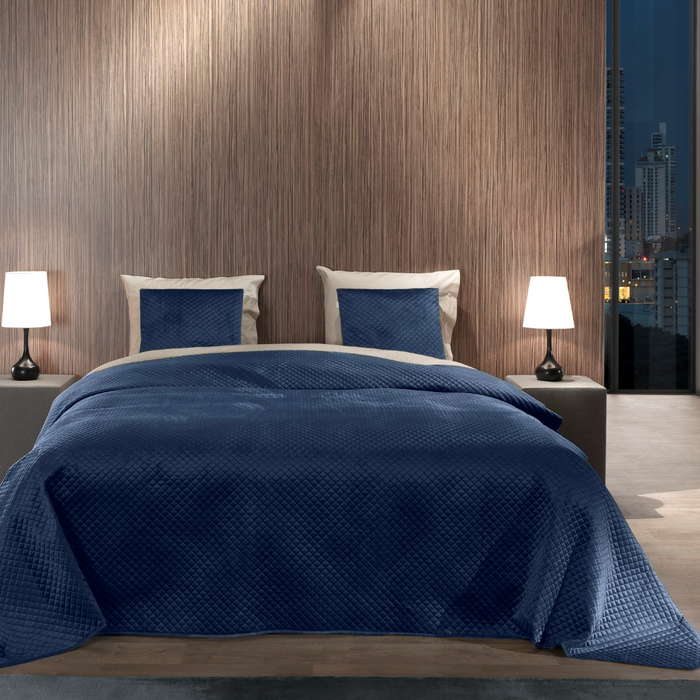 Yellow Bedsprei Victoria - navy blue