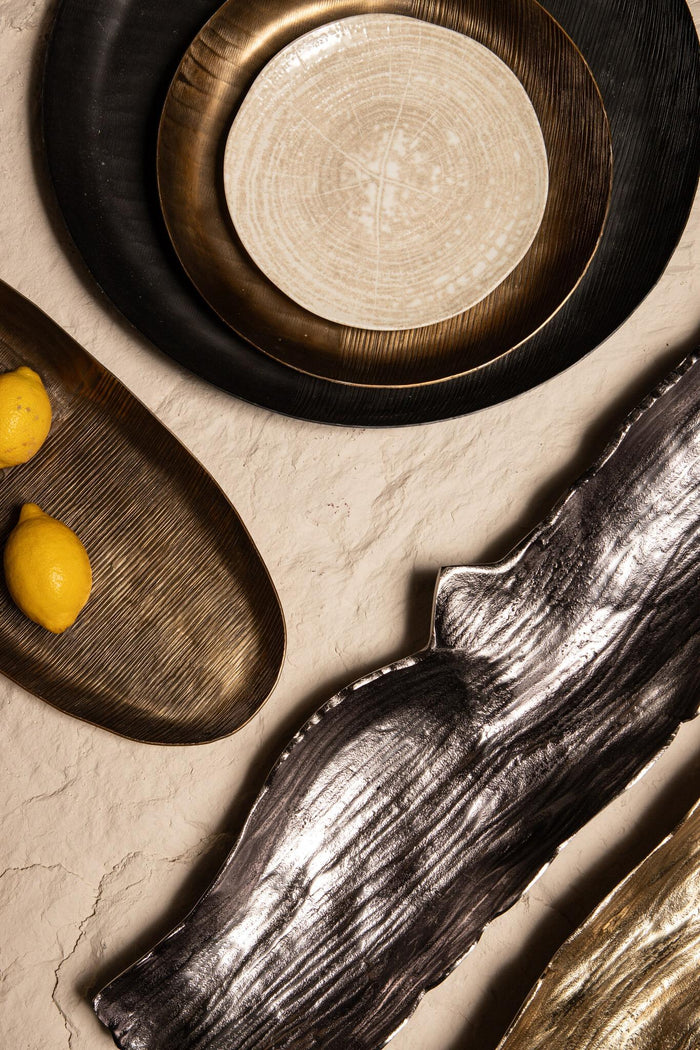 PTMD Lukne Nickle Casted Alu Wavy Bowl Rectangle L