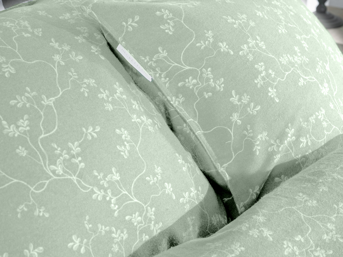 Heckett Lane Dekbedovertrek Flanel Alloro - laurel green