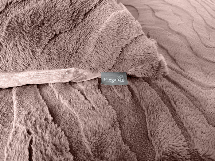 Eleganzzz Dekbedovertrek Jacquard Rabbit Fur - pink