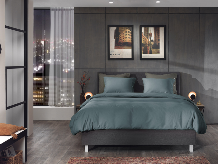 Yellow Dekbedovertrek Katoen Cialda - dusk blue