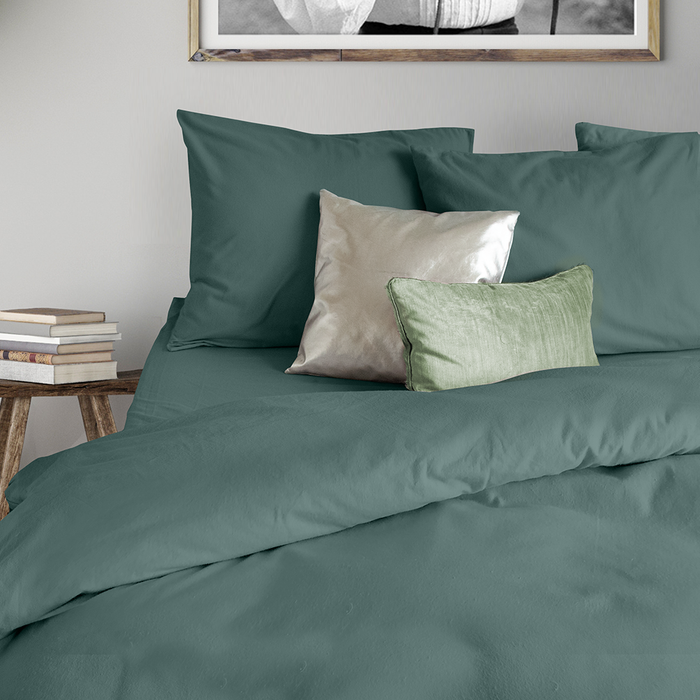 Eleganzzz Dekbedovertrek Flanel Uni groen