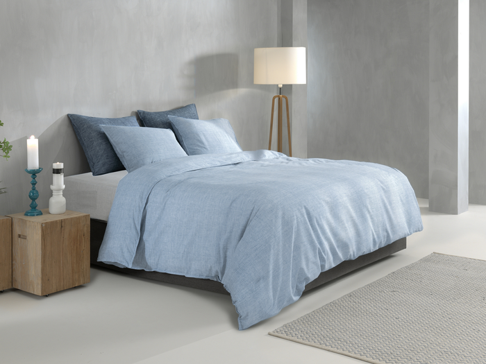 Zo Home Dekbedovertrek Katoen Lino Linnen Look - sky blue